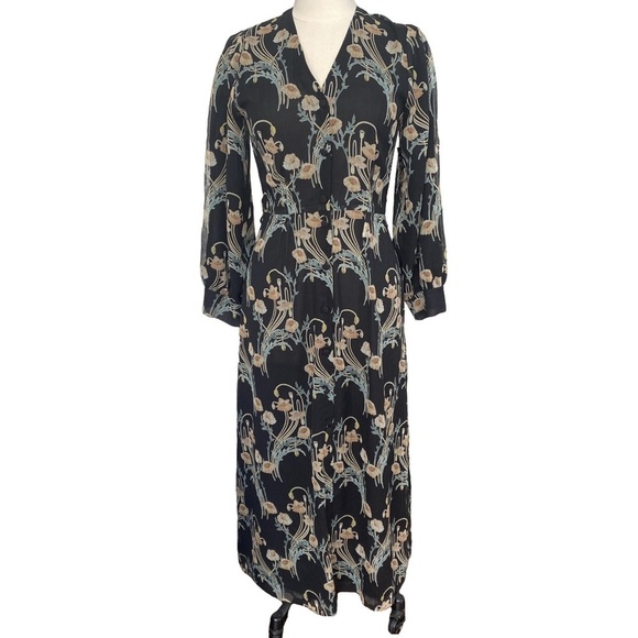 Nanushka Dresses & Skirts - Nanushka Floral Maxi Dress Size Small Button Down Long Sleeve NWT Net-a-Porter